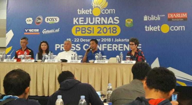 Tiket.com Kejuaraan Nasional (Kejurnas) PBSI 2018 menjadi ajang evaluasi pembinaan atlet, baik pusat dan daerah, sebab Kejuaraan ini merupakan level tertinggi, dan seluruh pemain terbaik yang berasal dari Indonesia, bakal bersaing di event tahunan ini. (Adt/NYSN)