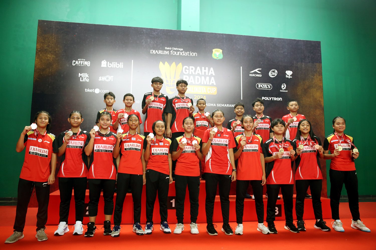 Para atlet PB Djarum yang tampil di Graha Padma Walikota Cup 2024.